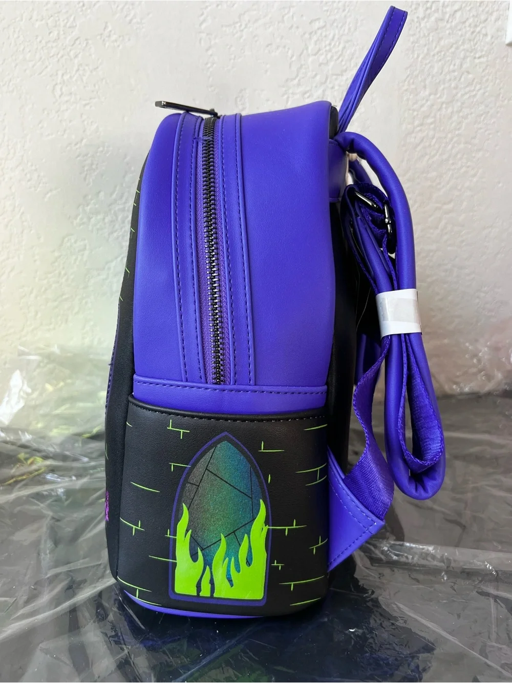 Loungefly Disney Villains Stained Glass Glow Mini Backpack Maleficent Evil Queen